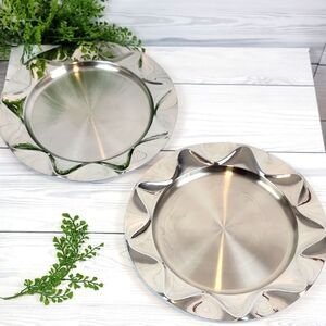 Dansk Origami Talc Stainless Charger Plate Set Of 2